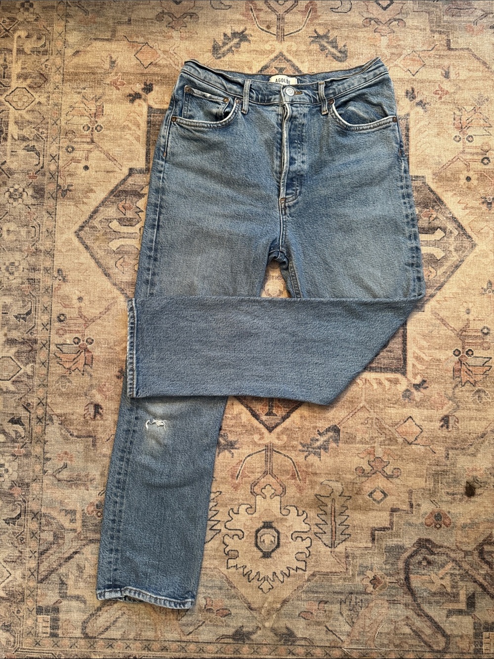 Agolde “Riley” Straight Light Blue Denim women’s Jeans